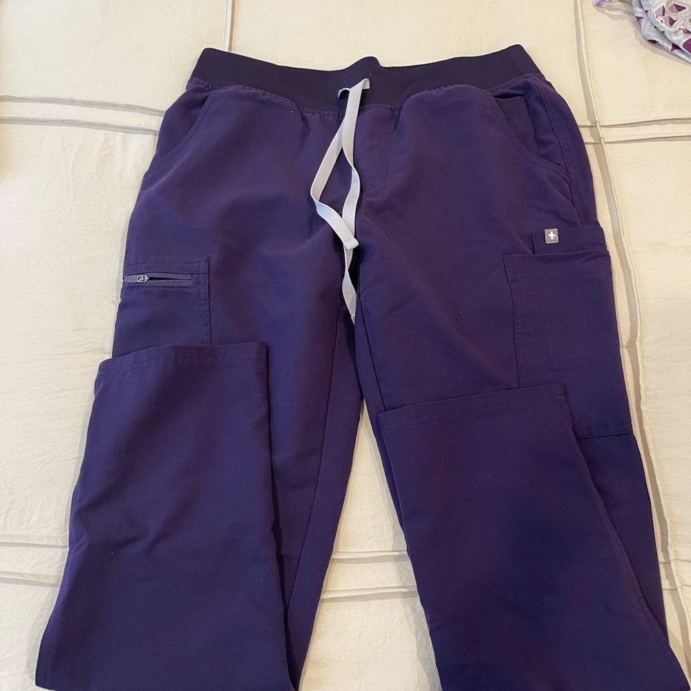 Figs Purple Straight Leg Pants Relaxed Fit